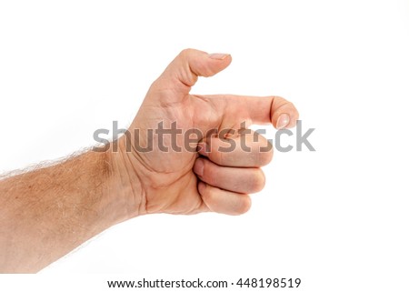 The hand from an person in the air