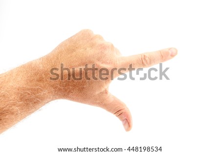 The hand from an person in the air