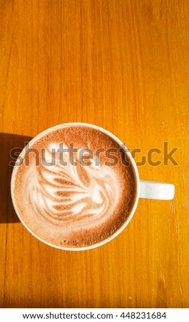 latte art in swan shape