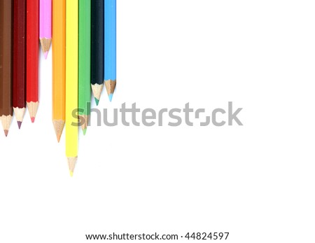 Close-up picture of color pencils assortment.