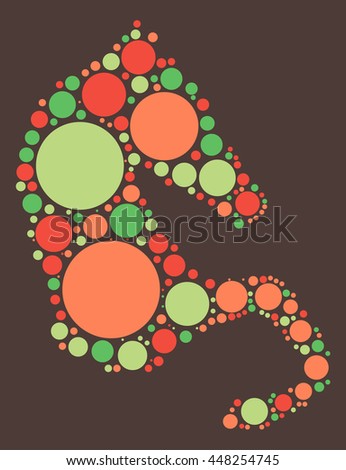 horse shape vector design by color point