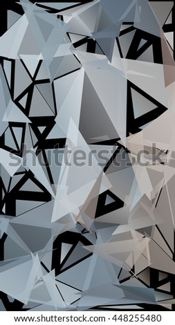Randomly scattered triangles of different sizes, colors and transparency. Abstract geometric background