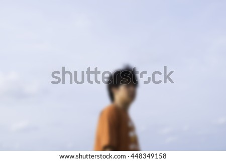 Blur image of  hipster handsome man look on the sky photography 