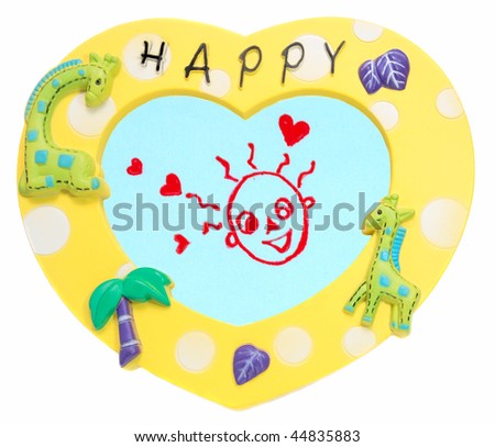 Picture frame with a cartoon - Valentine theme (Cartoon drawn by the photographer)