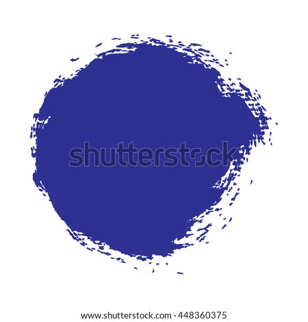 Vector circle hand drawn brush design element paint ink stroke blue
