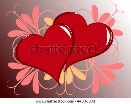 A geometric vector illustration with red gold hearts on a geometric background, useful for love,romance,valentines day