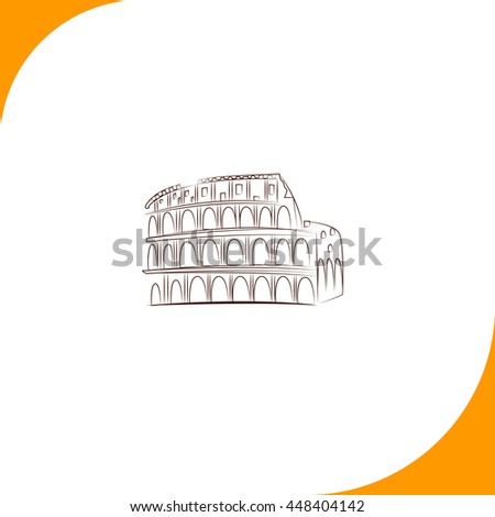 Great Colosseum sign. Brown icon on white background
