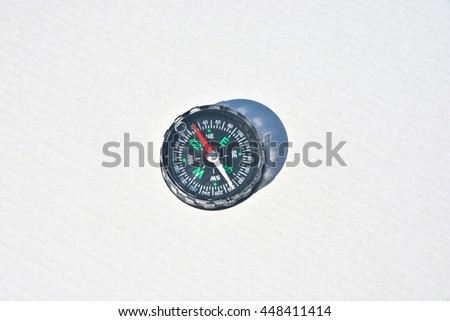 Compass - navigation instrument, on a white background.