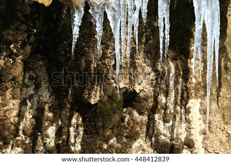 Frozen cascade, Teruel province, Aragon, Spain