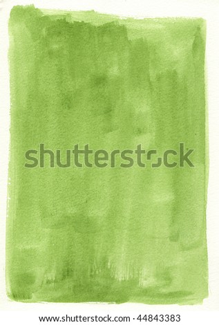 green great watercolor background - watercolor paints on a rough texture paper