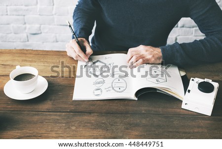 Coffee Style Sketch Cafe Ideas Creative Thinking Concept