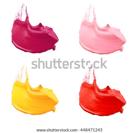 Set of colorful acrylic blots isolate on white