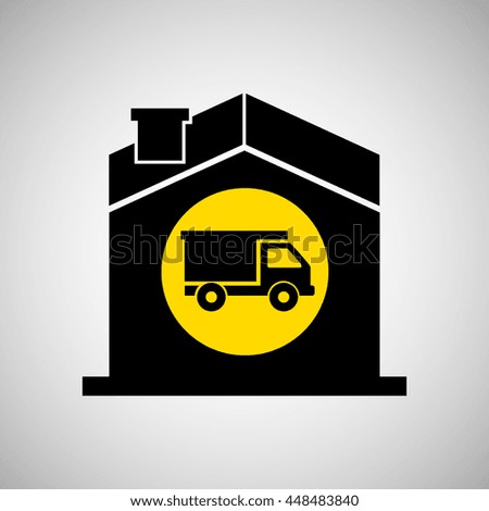 industry construction house with icon, vector illustration