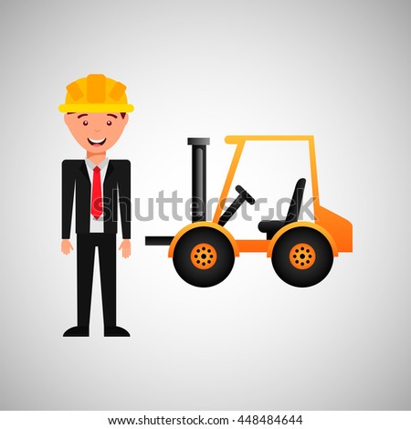 industry construction businessman working icon vector illustration