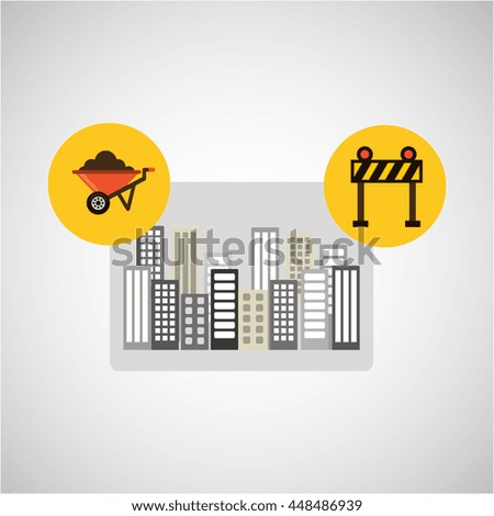 industry construction car in icon vector illustration