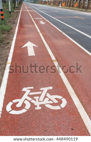 Biking lane on the road