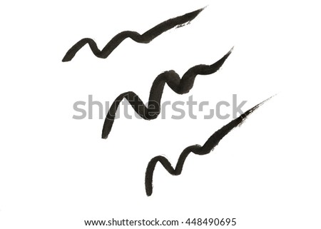 Black color Eye liner strokes on background Royalty-Free Stock Photo #448490695