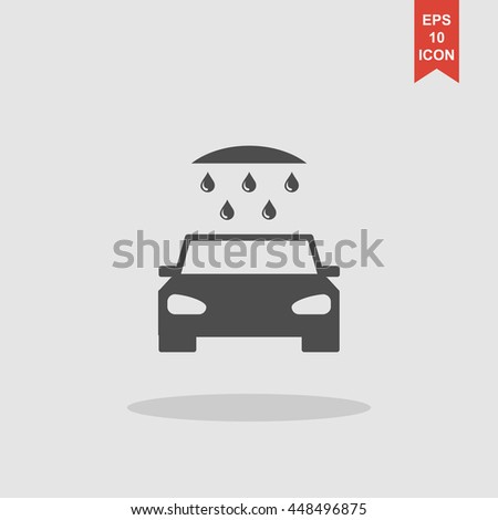 car wash, web icon. Flat vector design