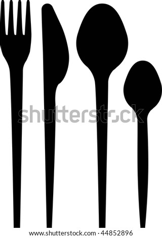 set of cutlery in silhouette