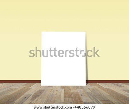 Poster standing in modern room for information message