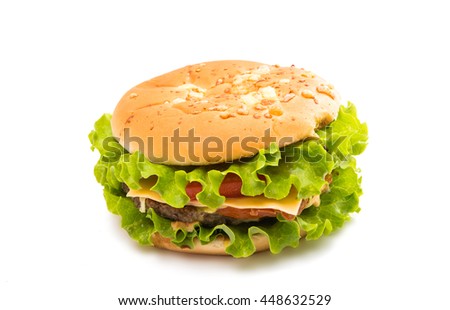 cheeseburger on a white background