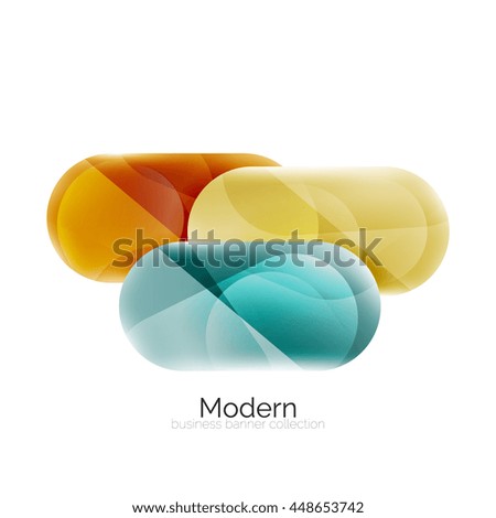 Colorful glossy glass bubbles for text. Vector universal template