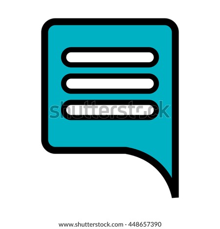 Chat bubble colorful isolated flat icon, vector illustration design.