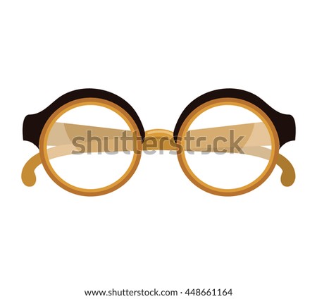 Retro glasses isolated flat icon, vector illustration graphic.