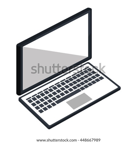 Personal computer electronic device, technology graphic design vector illustration.