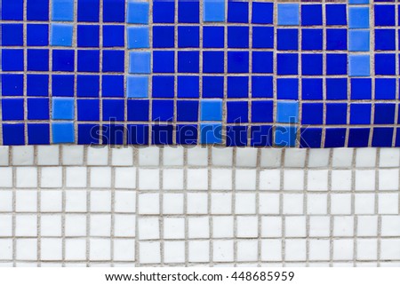 Geometric white and blue tile pattern texture. Can be used for design, websites, interior, background, backdrop, texture creation, the use of graphic editors and illustration.