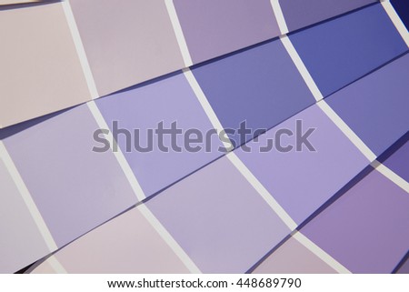 Card color palette in purple tones. Horizontal