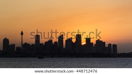 Harbor at sunset,Sydney Australia