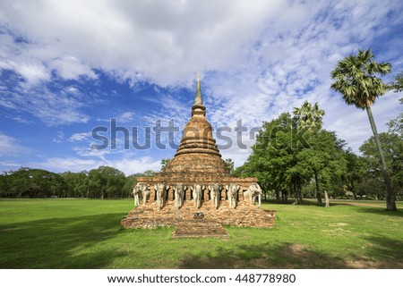 Wat Chang Lom in Sukhothai Historical Park is a historic site,Sukhothai,Thailand