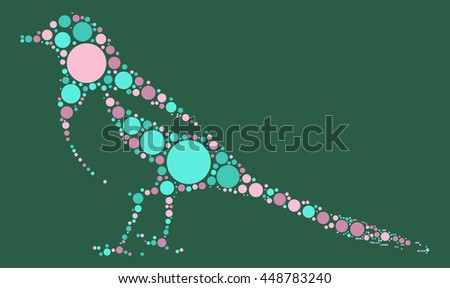 bird shape vector design by color point