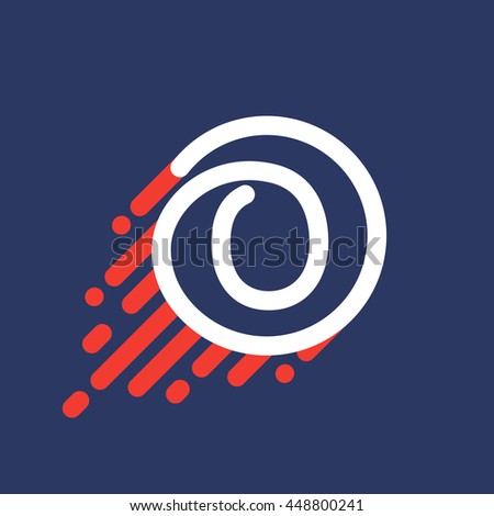 Number zero logo in circle with speed line. Colorful vector sport design for banner, presentation, web page, card, labels or posters.