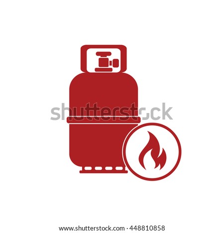 Camping gas bottle icon. Flat icon isolated. Vector illustration