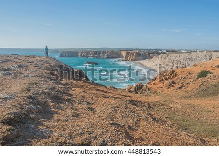 landscape picture of a beautiful European beach, Portugal