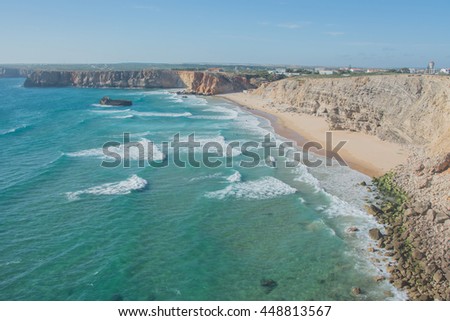 landscape picture of a beautiful European beach, Portugal