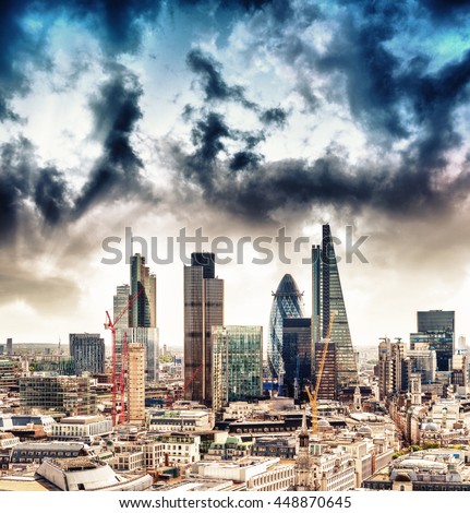 Aerial view of London Buildings - UK.