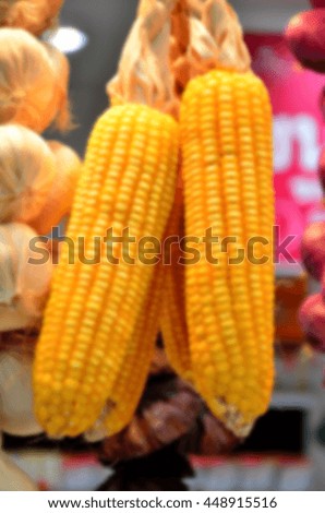 Blurred abstract background of dried corn