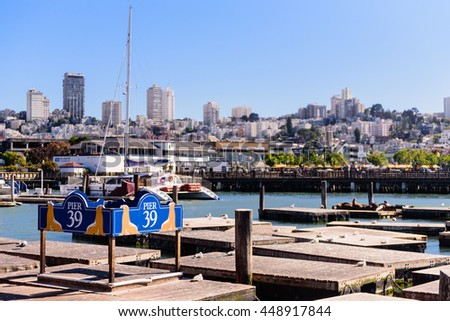 A view of PIER 39 San Francisco USA Royalty-Free Stock Photo #448917844