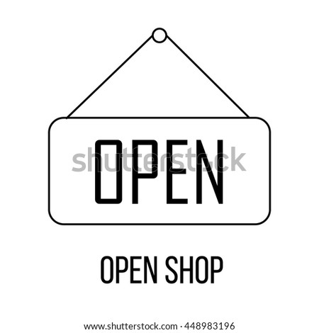 Open shop icon or logo line art style. Vector Illustration.