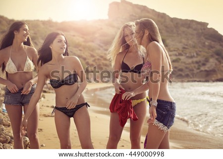 Beautiful girls at the beach