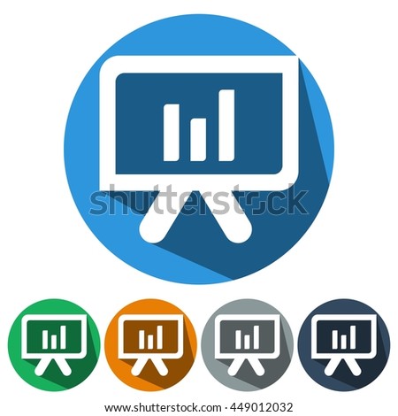 icons flat graph for Web, Mobile and business