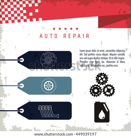 Part icon set. Auto repair design. Vector graphic