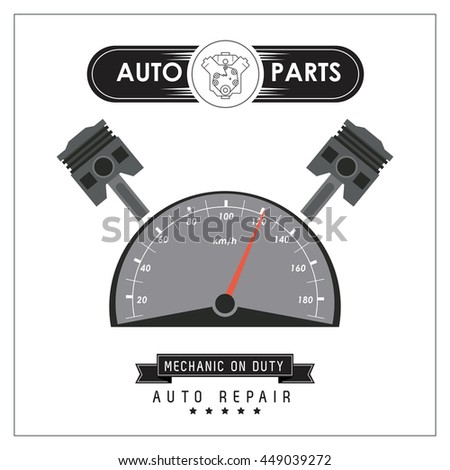 Mileage icon. Auto part design. Vector graphic