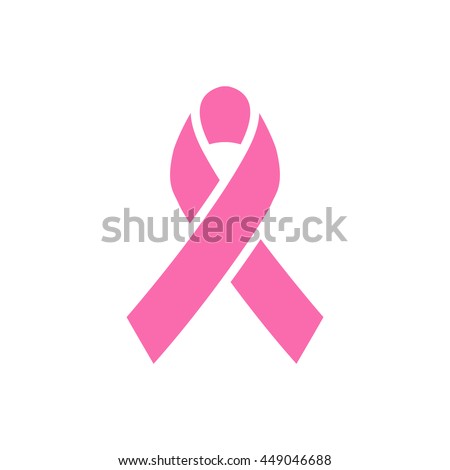 Pink ribbon, breast cancer awareness symbol. Vector illustration