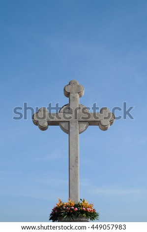 Religious symbol cross, Christian cross, Catholic cross, Crucifix statue