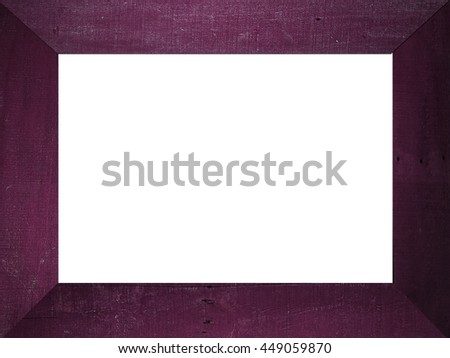 Purple Wood frame isolated on white