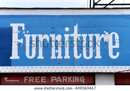 vintage hand-painted furniture sign